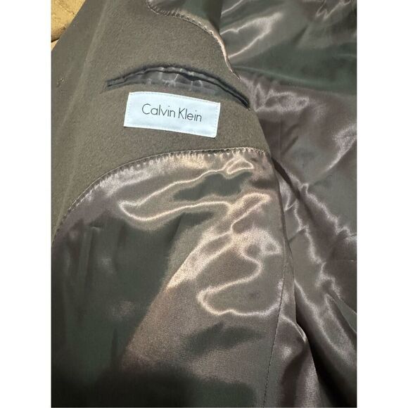 Calvin Klein brown wool and cashmere blend 44R coat button front size L - Picture 4 of 9